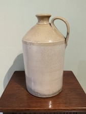 Antique Stoneware Salt Glazed Flagon, Unbranded