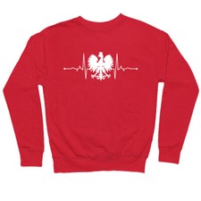 Polish Eagle Heartbeat Sweatshirt,Poland Heritage Jumper,Polska Pride Apparel