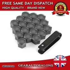 17mm Grey Wheel Bolt Nut Caps Covers W/ 1*Removal tool For Audi VW Golf 20X