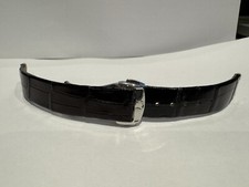 Genuine omega black leather
