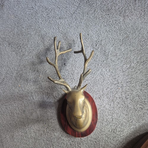 Vintage brass stags head - vintage,