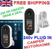 MOTORHOME CAMPER - HOME CO2 NATURAL GAS DETECTOR - 4 IN 1 - TEMP HUMIDITY