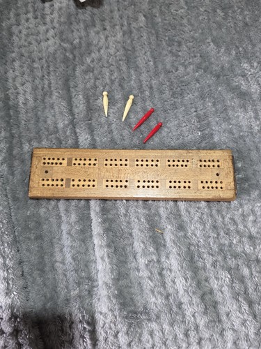 Vintage wood cribbage domino - vintage,
