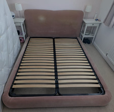 Loaf King Size Pink Velvet Bed