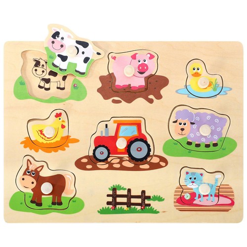 Soka wooden farm animals - farm, peg
