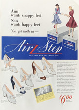 Air Step Shoes Happy Feet Brown Company WWII Vintage Print Ad 1940 #1564