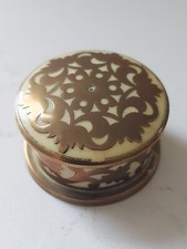 Antique Brass & Enamel Trinket