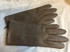 CLASSICS DEBENHAMS Beige Faux Leather Wrist Gloves with Cotton Lining Size 7