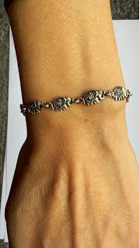 925 sterling silver - silver, elephant