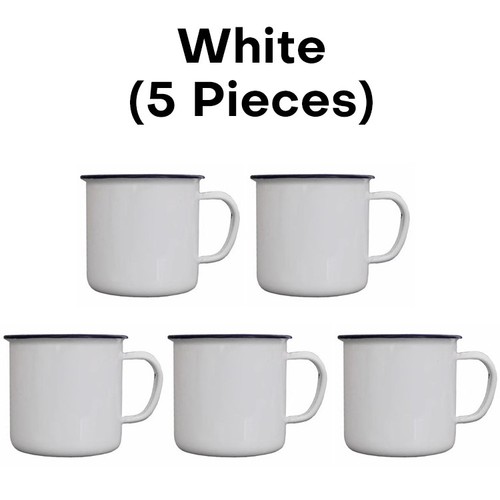 Set coloured enamel mugs - coloured,