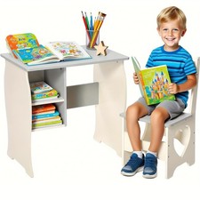 Kids Desk and Chair Set Wooden