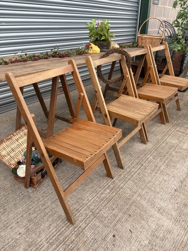 Vintage folding wooden school - folding,