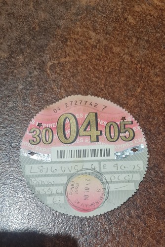Car tax disc 2005 original - car,