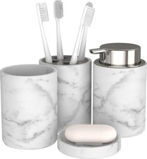 4pc Marble Bathroom Accessory