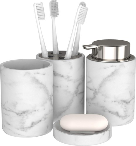 4pc marble bathroom accessory - marble,