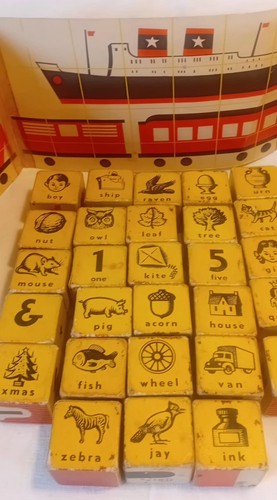 Vintage letter puzzle blocks - vintage,