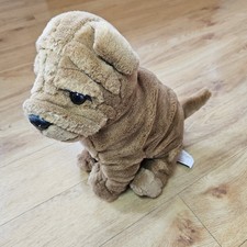 Keel Toys Dog Shar pei Beige Brown Soft Plush Toy Puppy Wrinkled Wrinkly Sitting