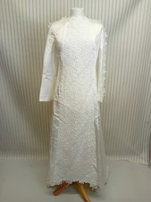Unbranded White Wedding Dress/Gown Three Quarter Length Sleeves  Size Small 