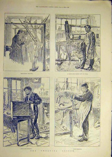 Original old antique print - old,