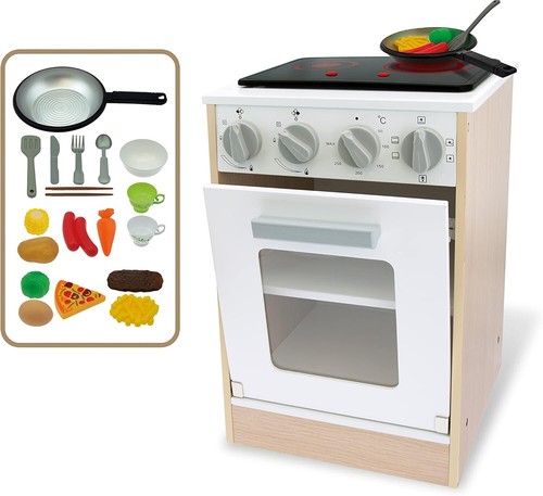 Wooden toy oven with lights - with,