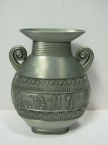Metal vase decorated with - metal,