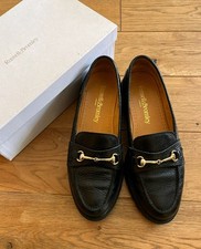 Russell & Bromley Westminster Snaffle Chunky Black Leather Loafers Size 38