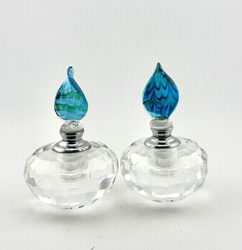 Pair vintage cut crystal - pair,