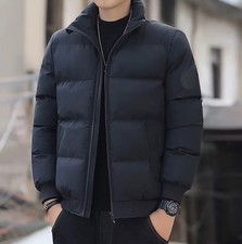 Men's Fashion Winter Puffer Quilted Jacket Warm Padded Full Zip Bubble Coat