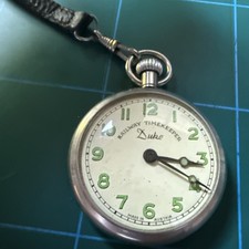 Duke Railway Timekeeper Open Face White Dialed Gents  Pocket Watch.50mm. 1930s