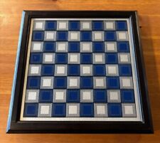 Chess Set Franklin Mint - Pewter pieces in wooden box.