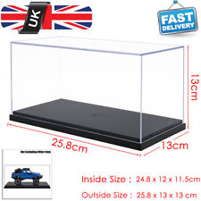 UK 26cm L Clear Acrylic Perspex Display Box Case Plastic Base Dustproof Big Size