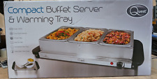 Quest  Compact Triple Buffet Server and Warming Tray, Stainless Steel