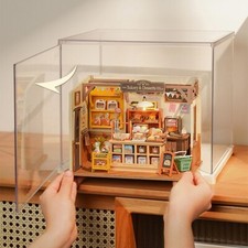 Rolife Display Box Dust Proof for All Miniature House Dollhouse Decor Kid Gift