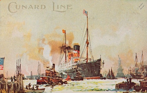 Cunard line arrival - line,
