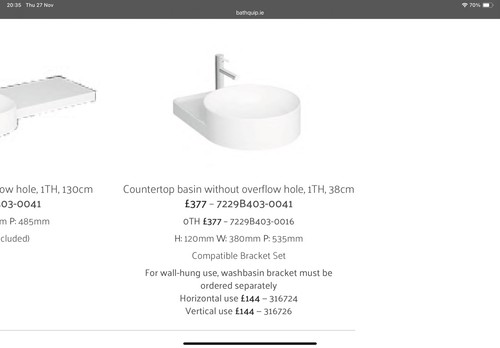 Vitra voyage 38cm countertop - vitra,