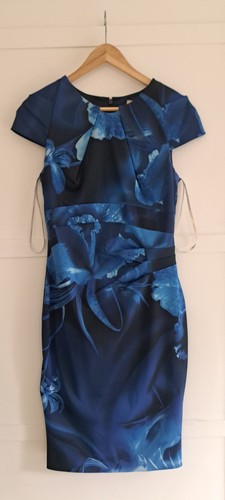 Karen millen blue floral - blue, satin
