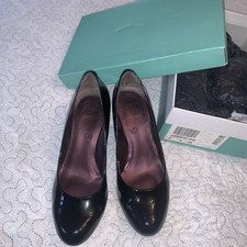 Worn Twice Clarks  Black Patent Shiny Leather Court Shoes Size 5   Damson Jam