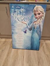 Princess Elsa Framed Canvas Frozen Kids Girls Blue Wall Art Decor 900mm X 600mm