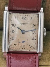 Universal Geneve Watch Steel Art Deco Vintage Mens Wristwatch Face 7322 704450