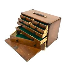 Antique Wooden Engineers Toolbox / Tool Box / Collectors Cabinet Moore & Wright