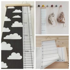 Canvas Hanging Nordic Growth Chart Kids Children Height Ruler Room Wall Decor