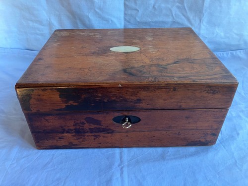Antique rosewood box with - antique,