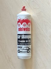 Vintage 1960's plastic bottle "Edelweiss Car Shampoo"  - Price: 6' 6.   Empty.