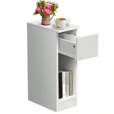 Narrow Side Table White