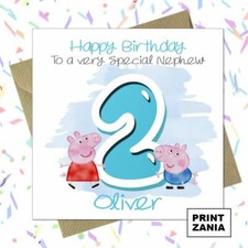 Personalised Birthday Card George Pig Peppa Pig Son Brother Nephew Grandson /GP
