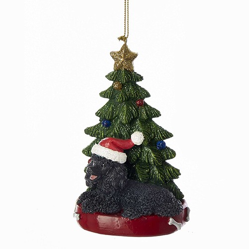 Poodle tree ornament - poodle, w/tree