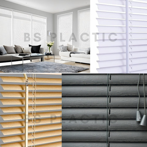 Pvc venetian blinds wood grain - pvc, blinds/wood