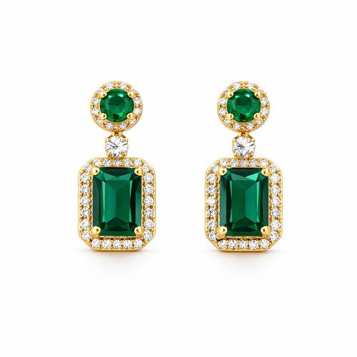 Emerald drop earrings green - drop,