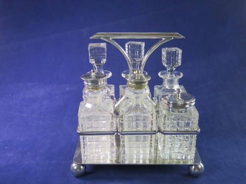 Antique cut glass silver - glass, &