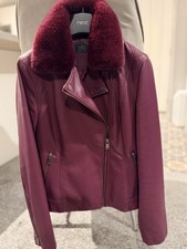 Burgundy Leather-Look Jacket